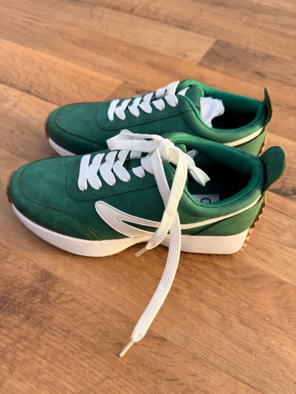 DV by Dolce Vita Green and White Platform Sneakers